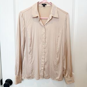 Ann Taylor Womens Silk Button Blouse Size 6 Office Career Professional Elegant